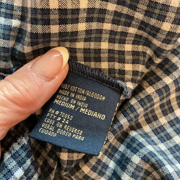 Andrew & Co.Blue Check Front Zipper & Pockets Lightweight Cotton Jacket M - Picture 8 of 10